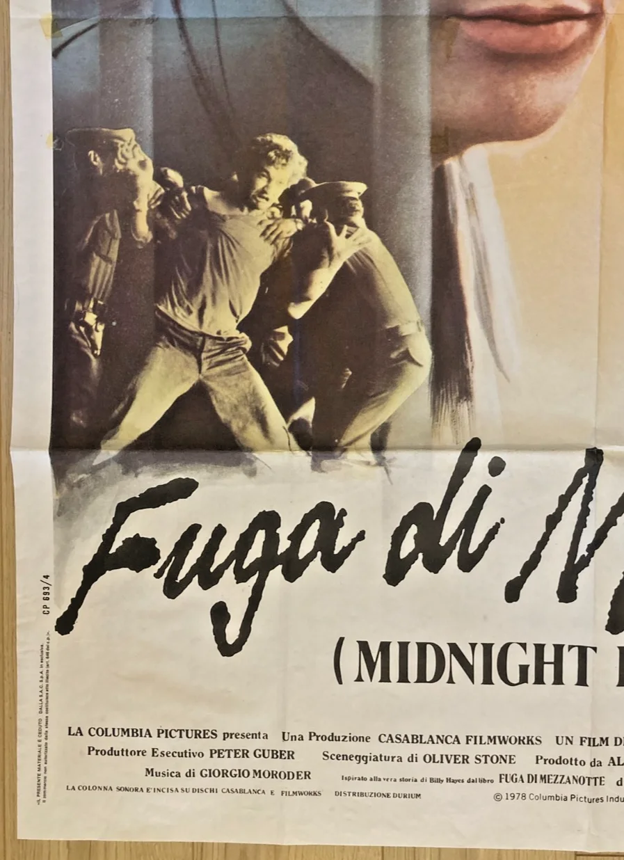 MIDNIGHT EXPRESS 1978 Original Cinema ITALIAN 2 Fogli Movie POSTER 39x55in, изображение 4