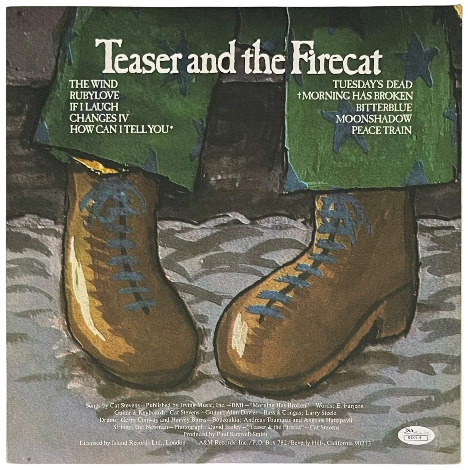 CAT STEVENS / YUSUF ISLAM SIGNED TEASER AND THE FIRECAT VINYL RECORD JSA COA, image 2