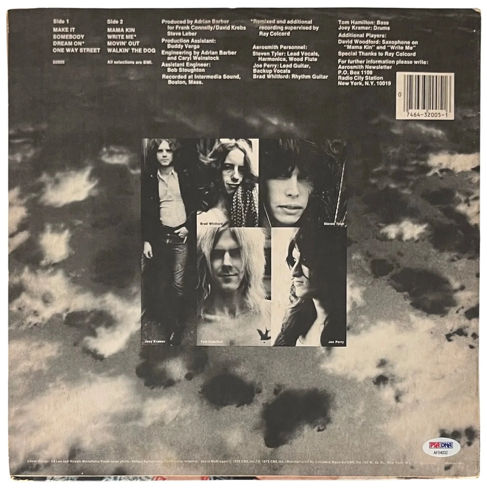 AEROSMITH X5 STEVEN TYLER JOE PERRY SIGNED SELF-TITLED DREAM ON VINYL RECORD PSA, изображение 2