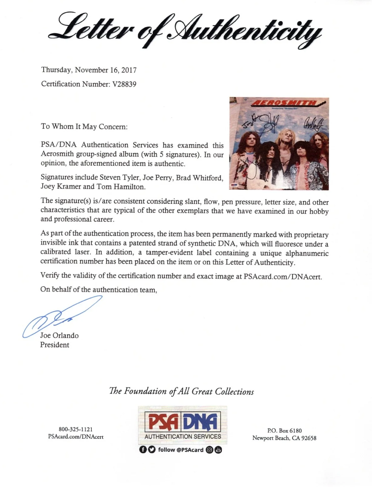 AEROSMITH X5 STEVEN TYLER JOE PERRY SIGNED SELF-TITLED DREAM ON VINYL RECORD PSA, изображение 4