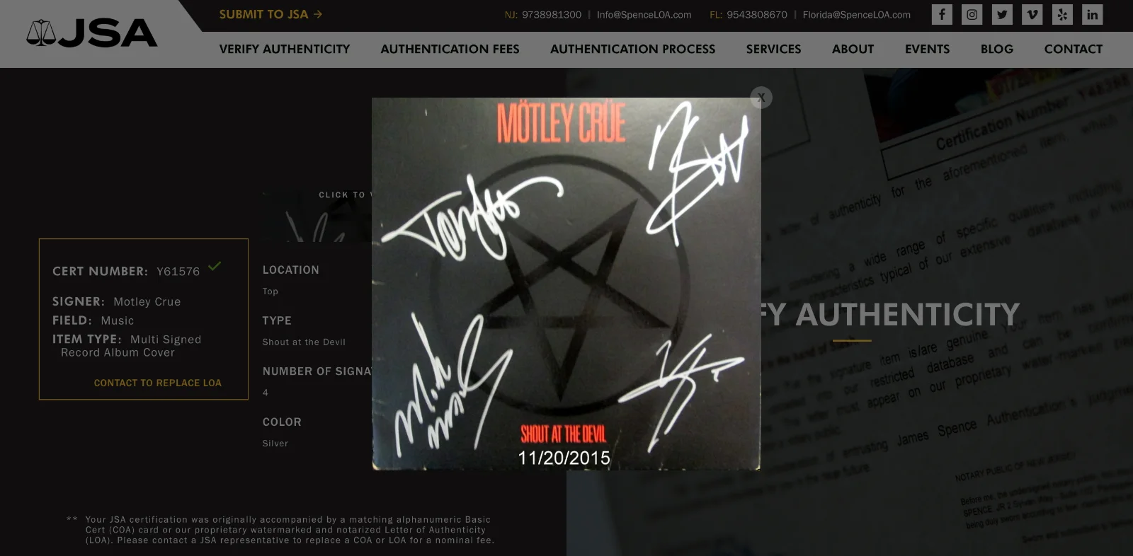 MOTLEY CRUE X4 NIKKI TOMMY MICK & VINCE SIGNED SHOUT AT THE DEVIL RECORD JSA LOA, image 5