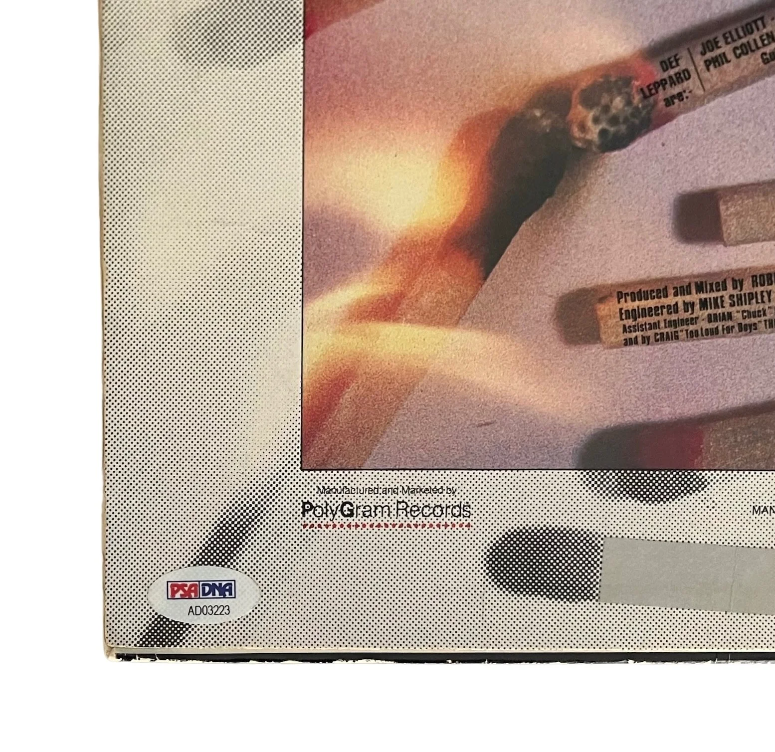 RICK ALLEN PHIL COLLEN JOE ELLIOTT RICK SAVAGE SIGNED DEF LEPPARD PYROMANIA PSA, image 3
