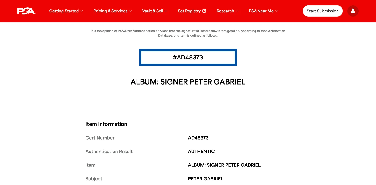PETER GABRIEL SIGNED SO VINYL RECORD PSA COA AD48373, image 4