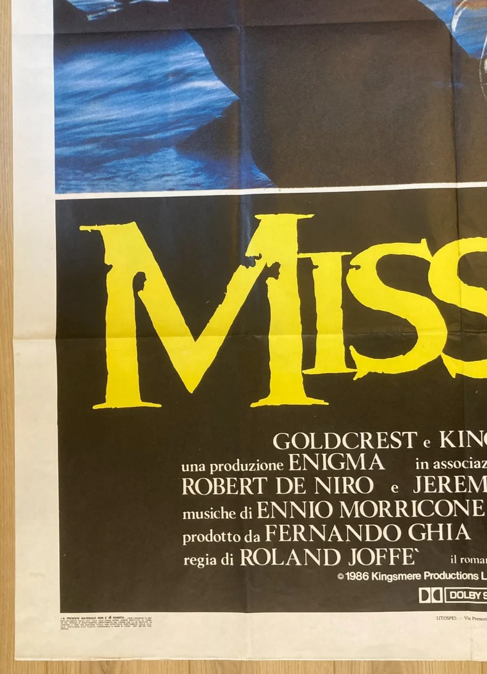 THE MISSION 1986 Original Cinema ITALIAN 2 Fogli Movie POSTER 39x55in De Niro, изображение 4