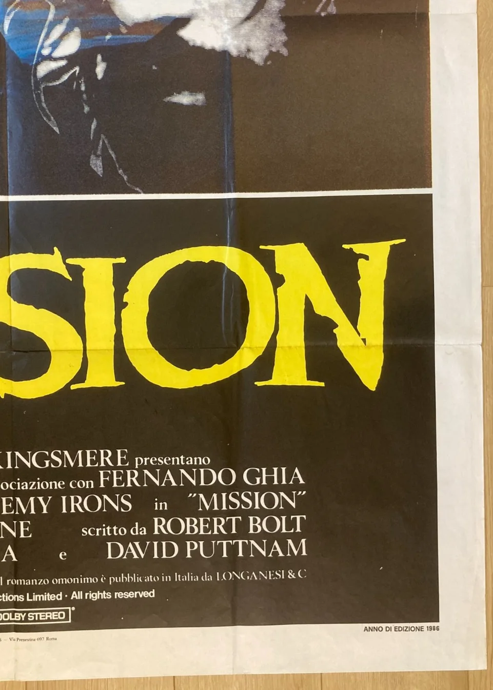 THE MISSION 1986 Original Cinema ITALIAN 2 Fogli Movie POSTER 39x55in De Niro, изображение 5