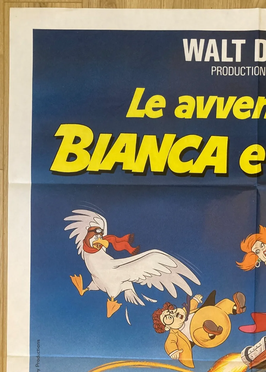 THE RESCUERS 1977 Original Cinema ITALIAN 2 Fogli Movie POSTER 39x55in Disney, изображение 2