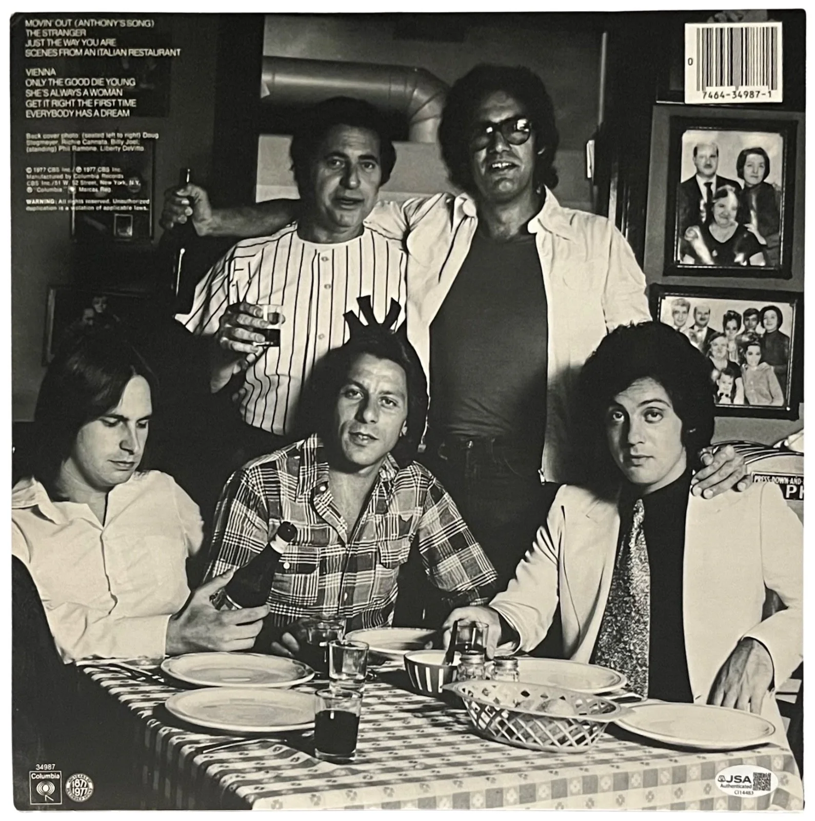 BILLY JOEL SIGNED THE STRANGER VINYL RECORD JSA COA CI14483, image 2
