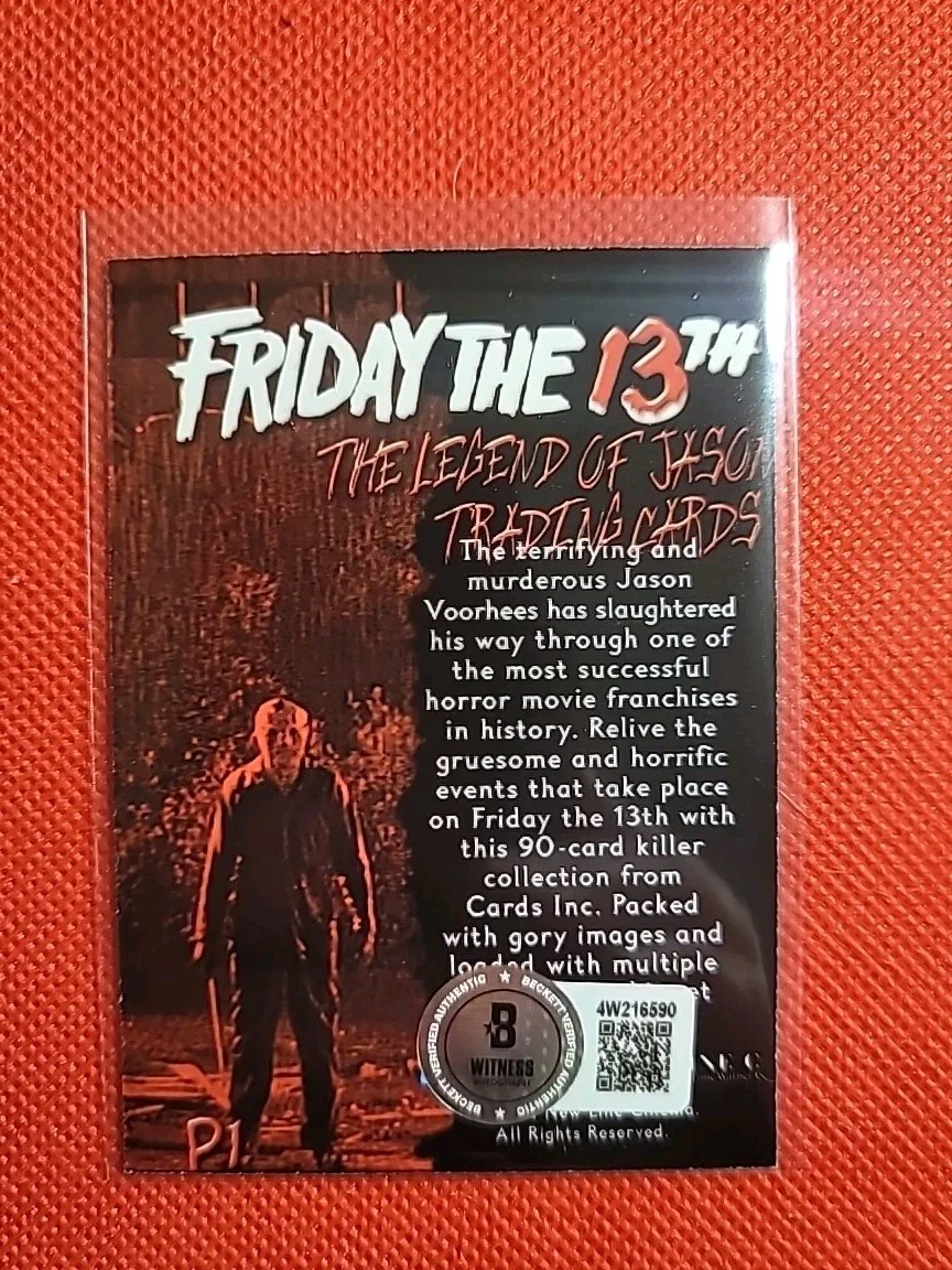 1ST JASON VOORHEES ARI LEHMAN Friday The 13th SIGNED Auto Beckett Authentic Card, image 2