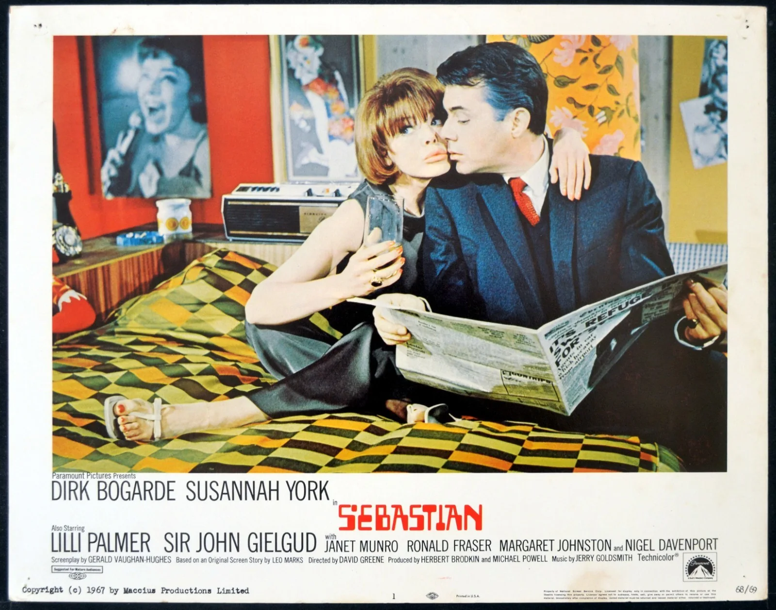 SEBASTIAN 1968 Dirk Bogarde, Susannah York, Janet Munro 3 LOBBY CARDS, изображение 2