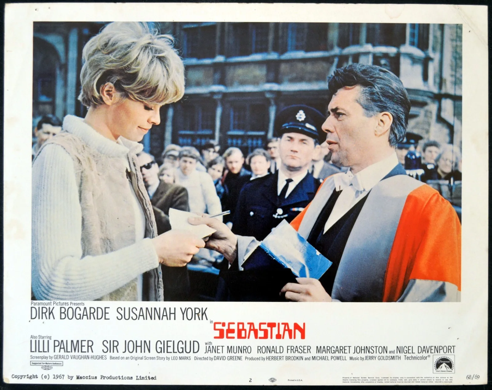 SEBASTIAN 1968 Dirk Bogarde, Susannah York, Janet Munro 3 LOBBY CARDS, изображение 3
