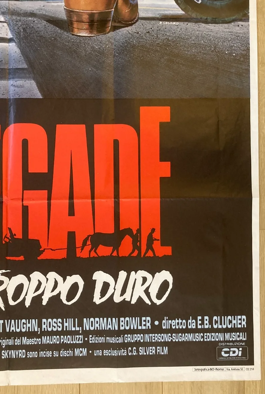 RENEGADE 1987 Original Cinema ITALIAN 2 Fogli Movie POSTER 39x55in Terence Hill, изображение 5