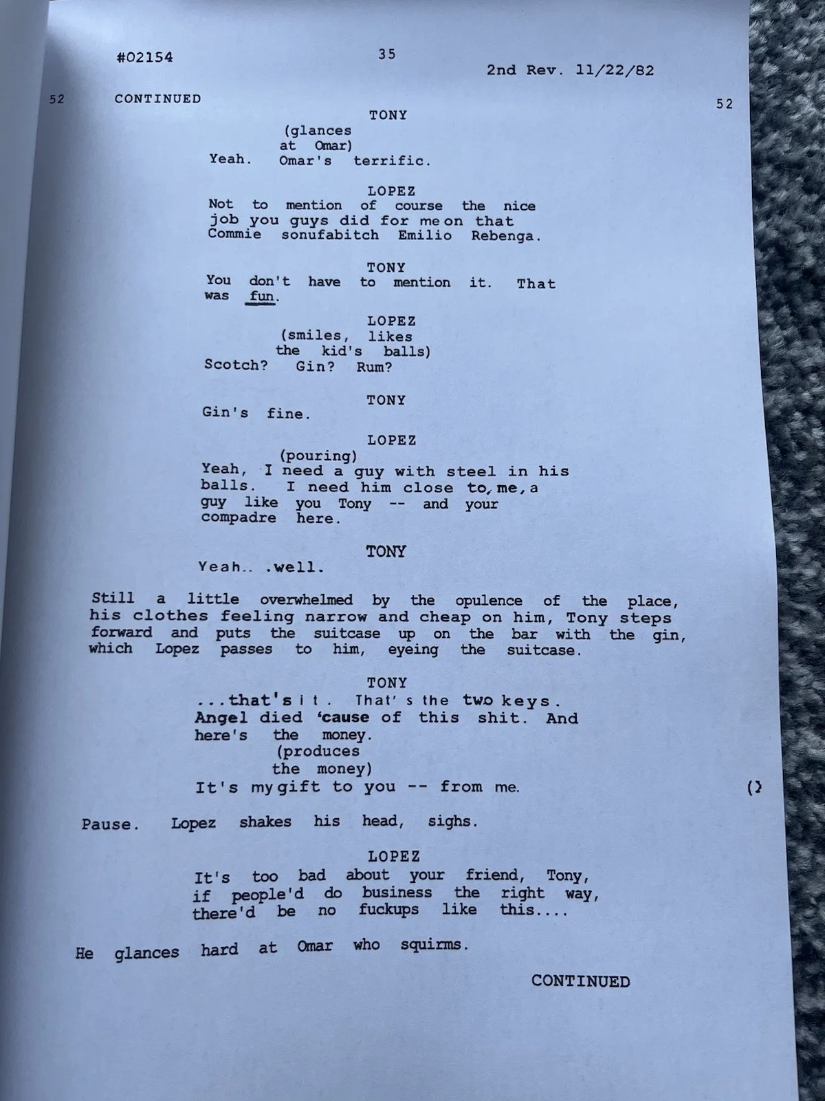 Scarface Film Screenplay/ Script. Al Pacino, Michelle Pfeiffer, Steven Bauer., image 2