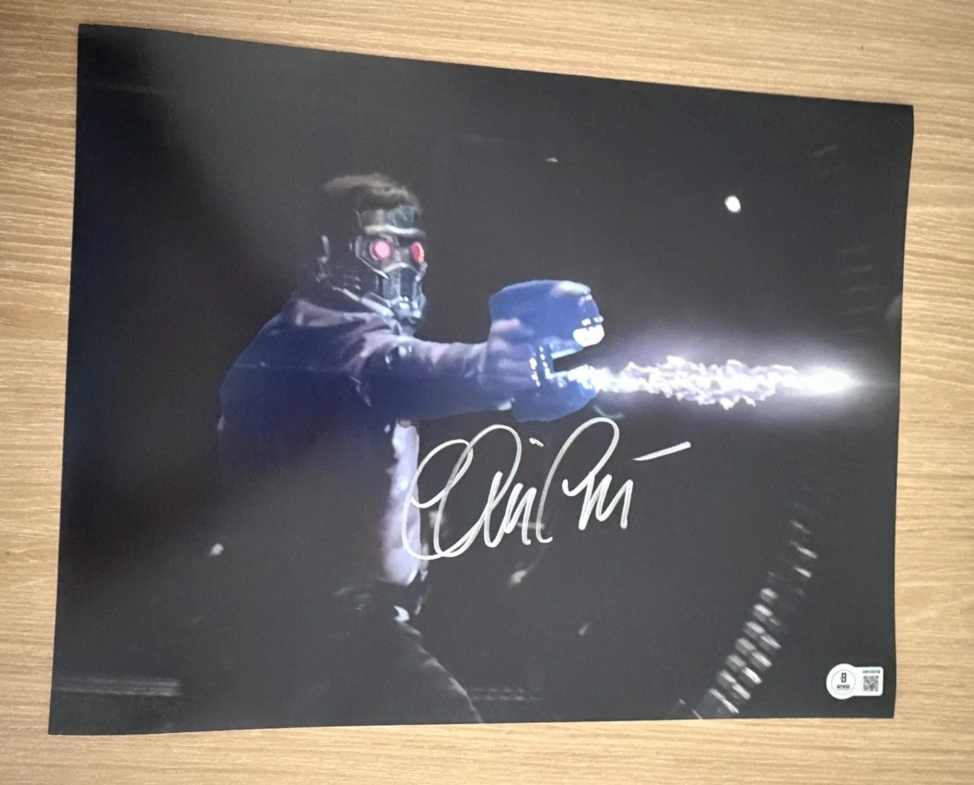 Chris Pratt — CHRIS PRATT SIGNED GUARDIANS OF THE GALAXY STAR LORD 11X14 PHOTO BECKETT BAS 3