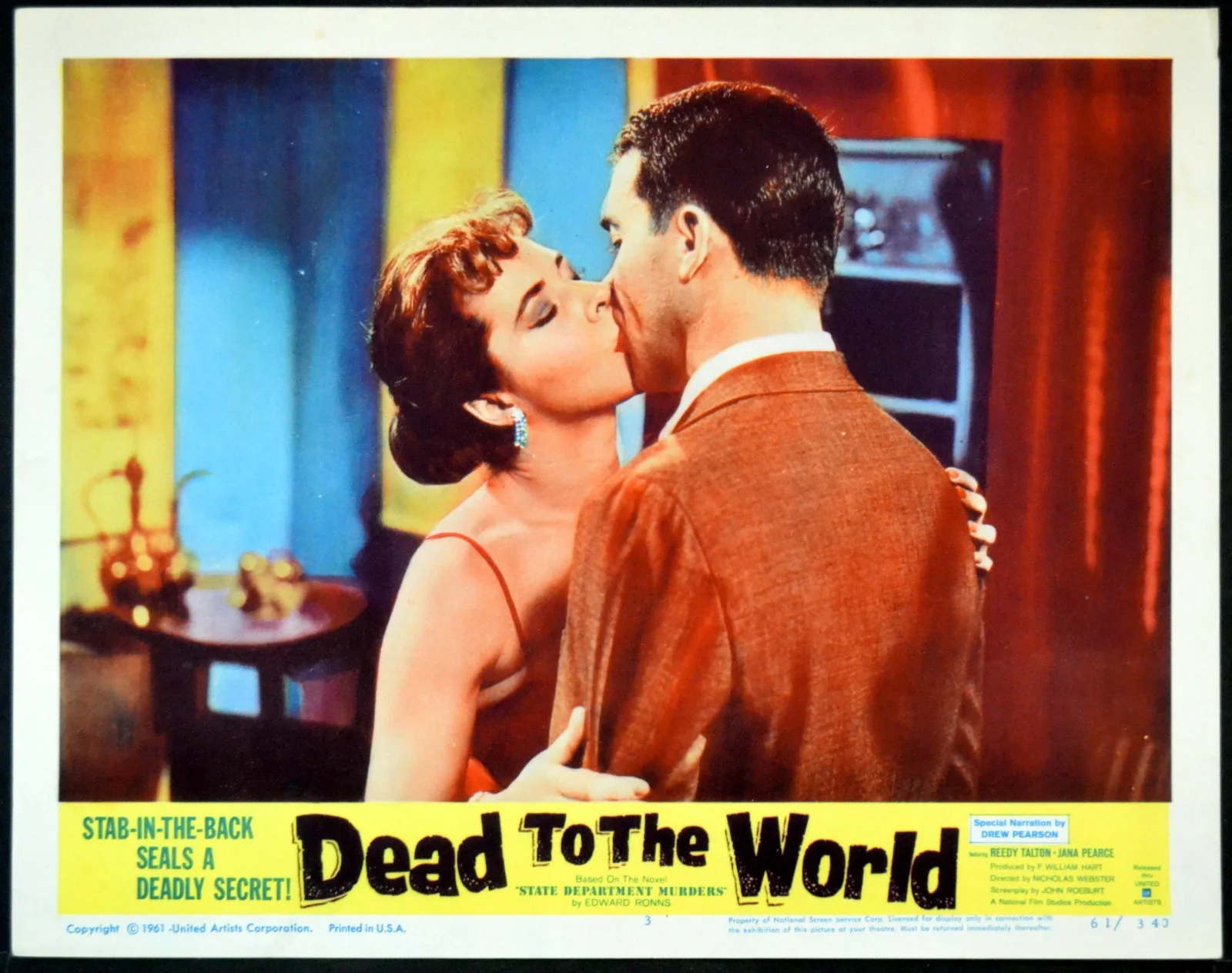 DEAD TO THE WORLD 1961 Reedy Talton, Jana Pearce, Ford Rainey 7 LOBBY CARDS, изображение 2