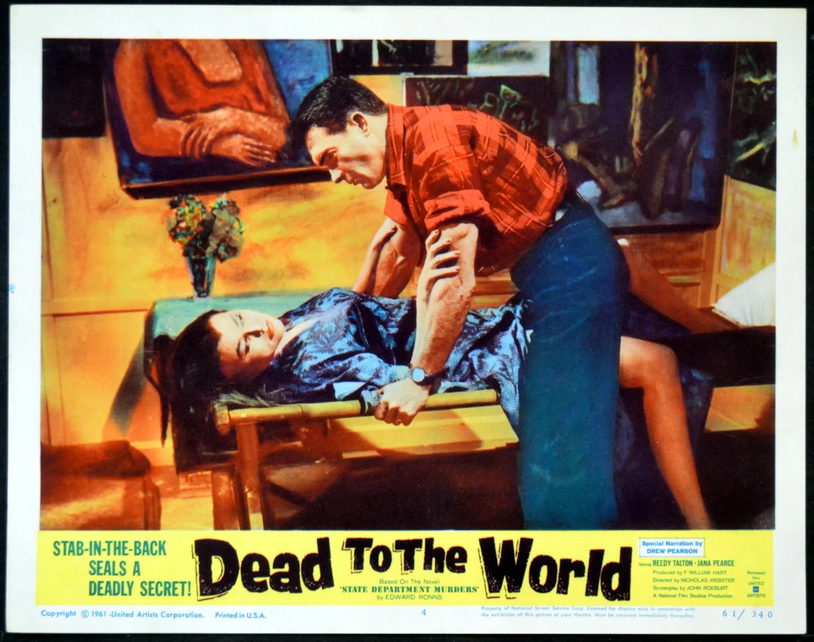DEAD TO THE WORLD 1961 Reedy Talton, Jana Pearce, Ford Rainey 7 LOBBY CARDS, изображение 3