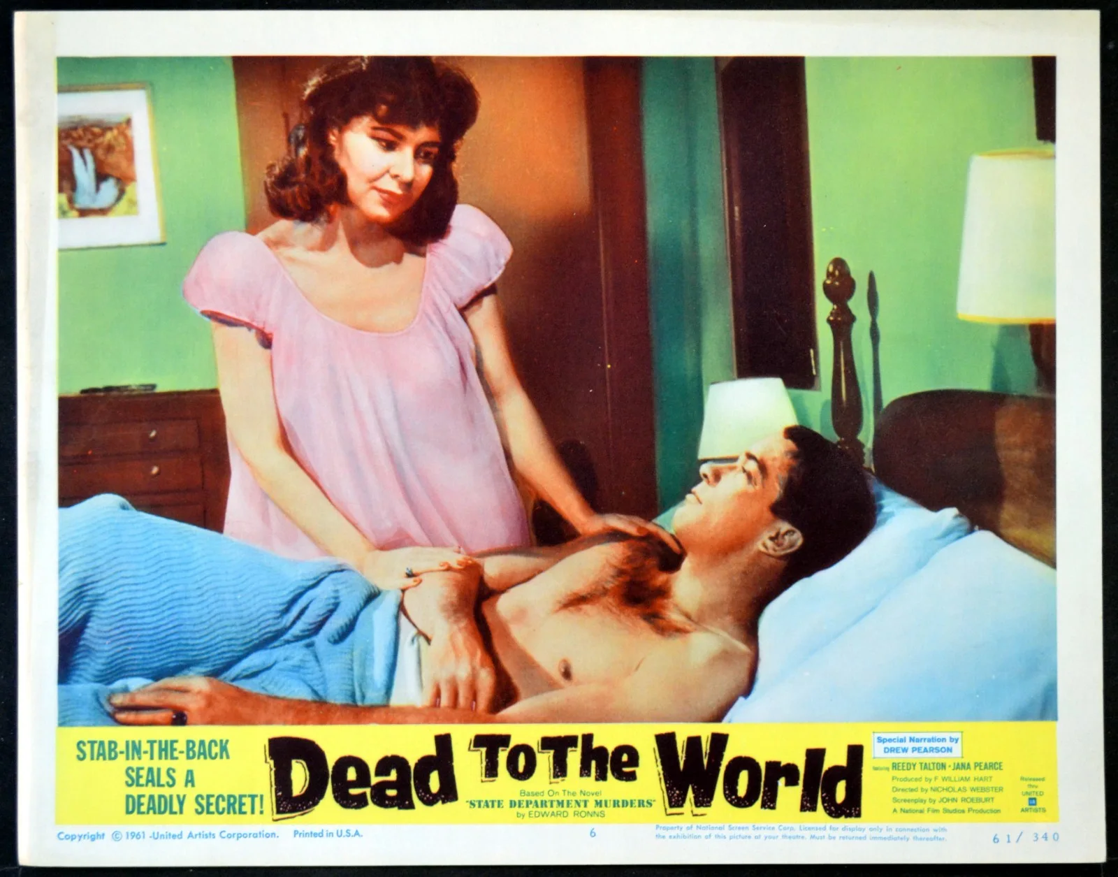 DEAD TO THE WORLD 1961 Reedy Talton, Jana Pearce, Ford Rainey 7 LOBBY CARDS, изображение 5