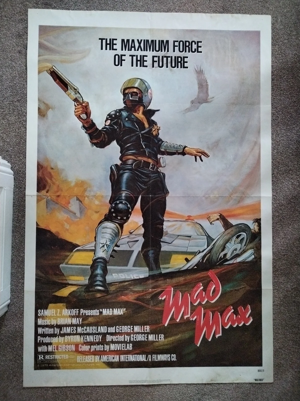 MAD MAX 1979 Original 27"x41" One-Sheet Movie Poster Mel Gibson Bill Garland art, изображение 3