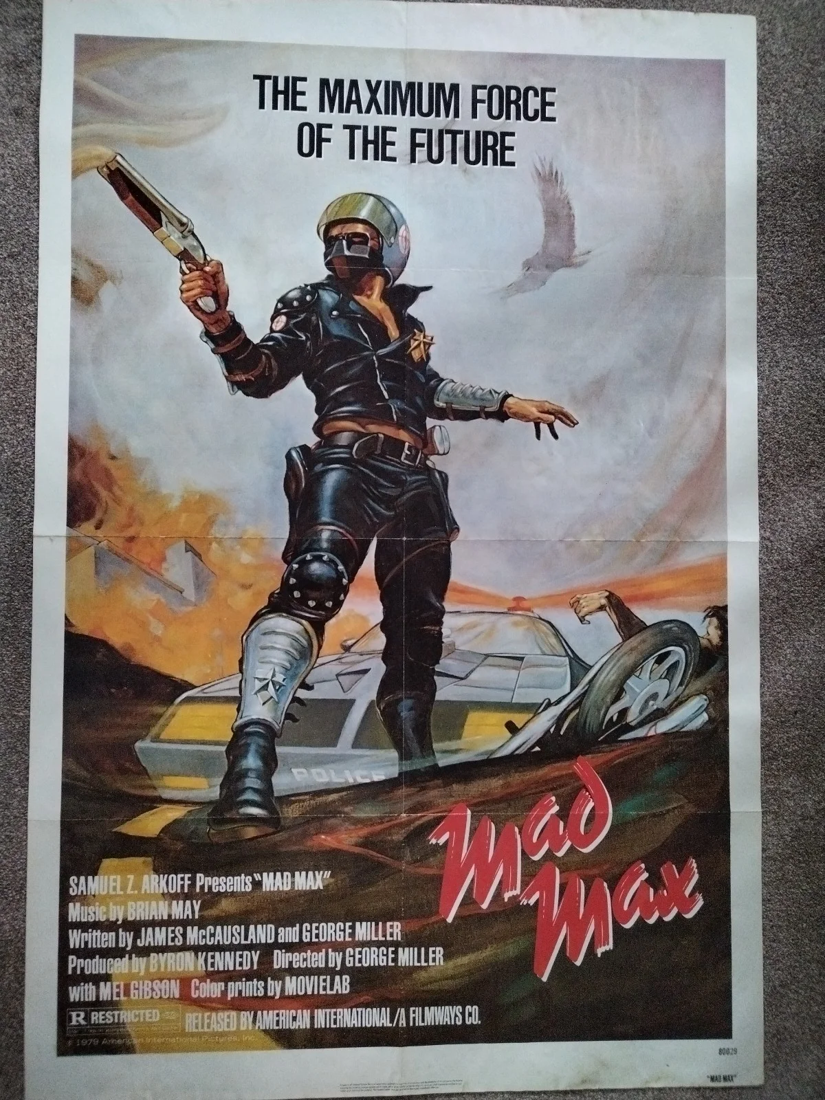 MAD MAX 1979 Original 27"x41" One-Sheet Movie Poster Mel Gibson Bill Garland art, изображение 4