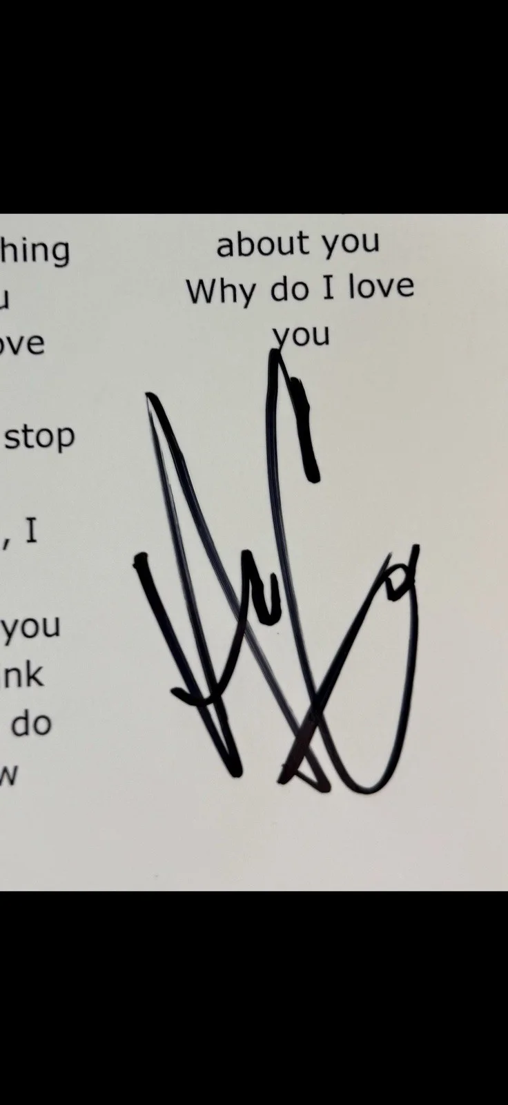 ADAM GONTIER THREE DAYS GRACE SIGNED I HATE EVERYTHING ABOUT YOU LYRIC SHEET, image 2