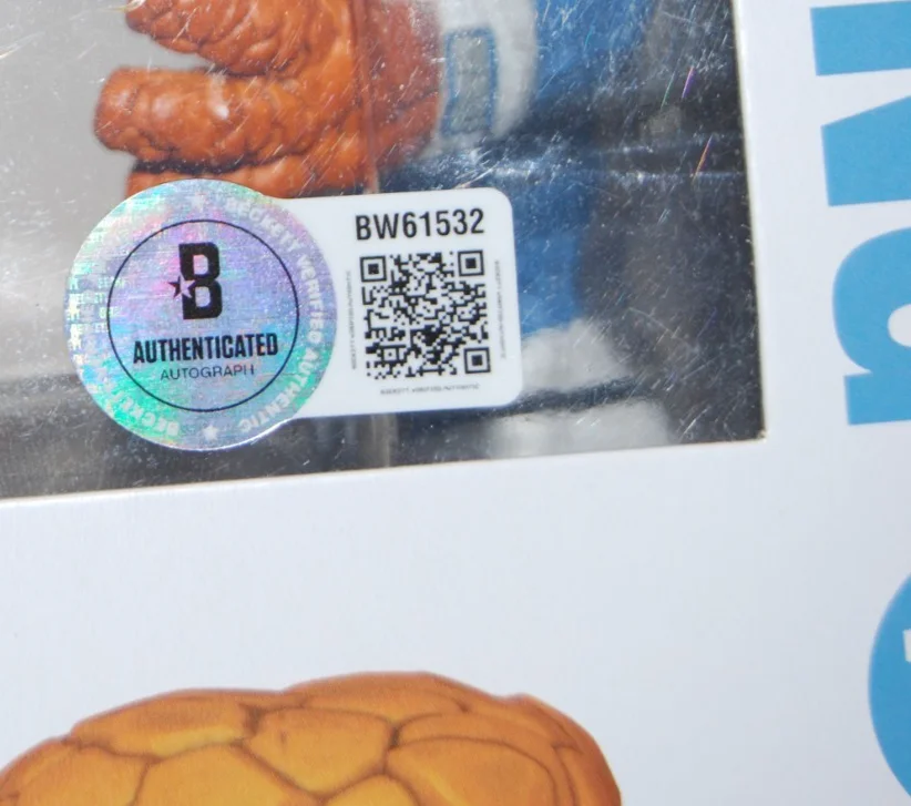 EBON MOSS-BACHRACH signed (FANTASTIC FOUR) The Thing Funko PopBECKETT BW61532, image 3