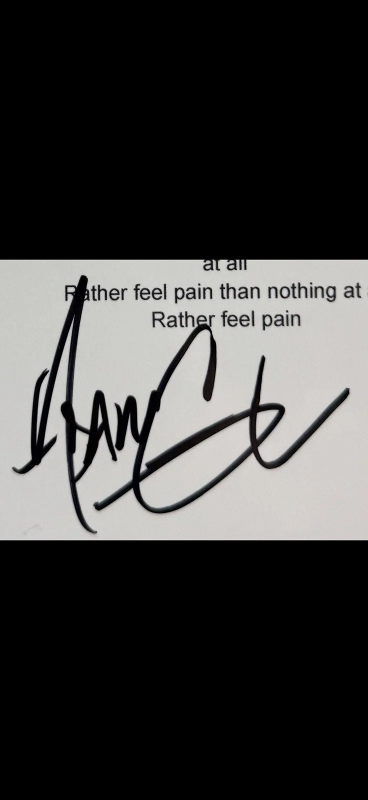 ADAM GONTIER THREE DAYS GRACE SIGNED AUTOGRAPHED “PAIN” LYRIC SHEET * PROOF, изображение 2
