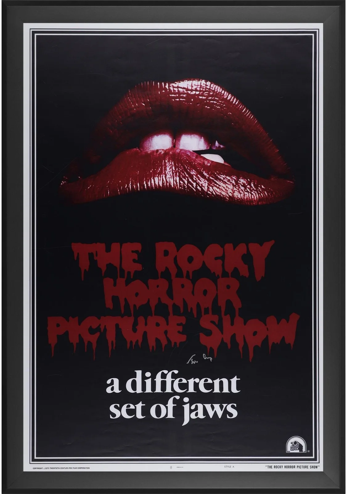 Tim Curry — Tim Curry Rocky Horror Picture Show Framed Autographed 27" x 40" Movie Poster