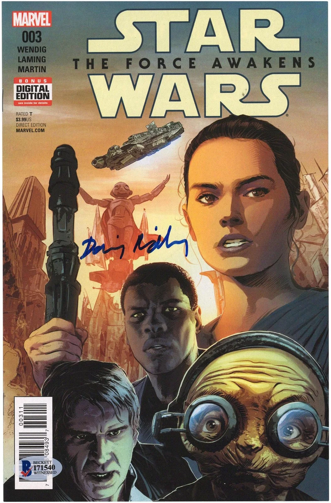 Daisy Ridley — Daisy Ridley Star Wars The Force Awakens Autographed #003 Comic Book - BAS