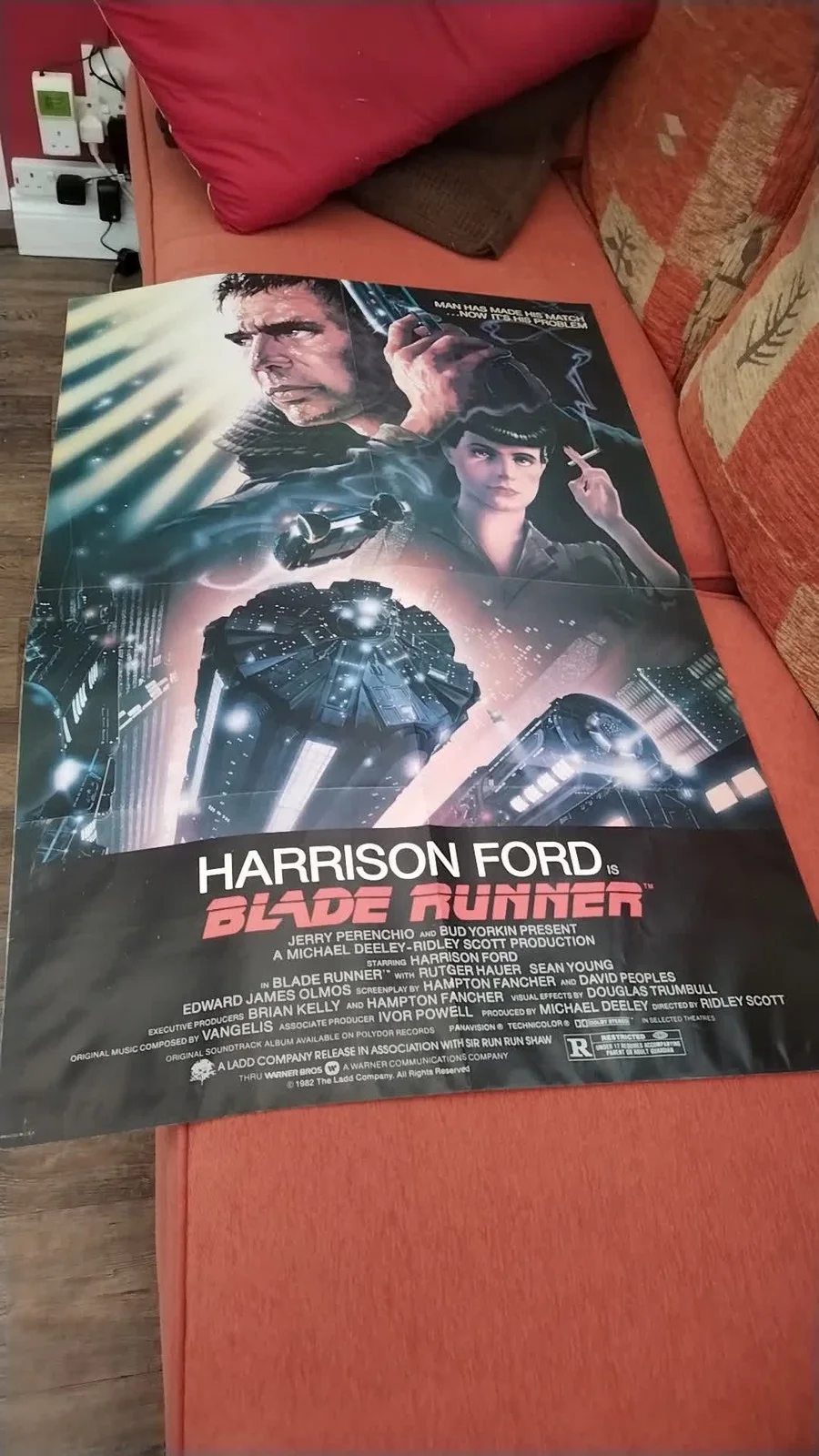 1982 Blade Runner Original One Sheet Movie Poster 27×41" Harrison Ford, image 2