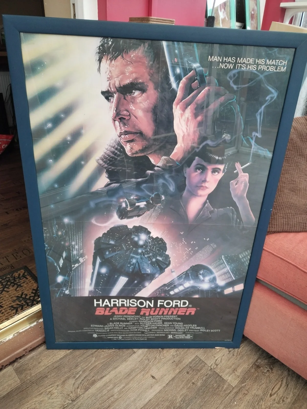 1982 Blade Runner Original One Sheet Movie Poster 27×41" Harrison Ford, image 3