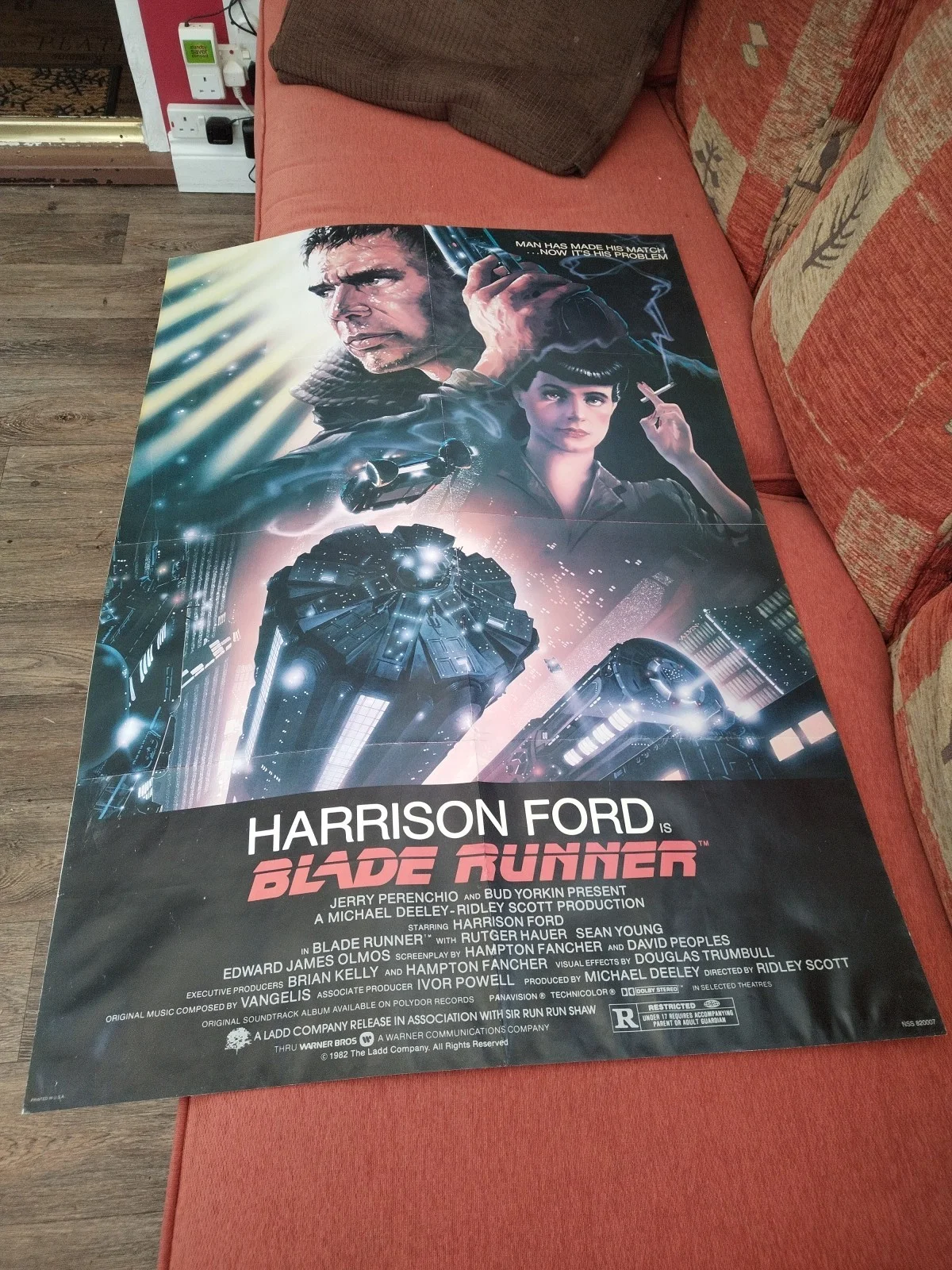 1982 Blade Runner Original One Sheet Movie Poster 27×41" Harrison Ford, image 5