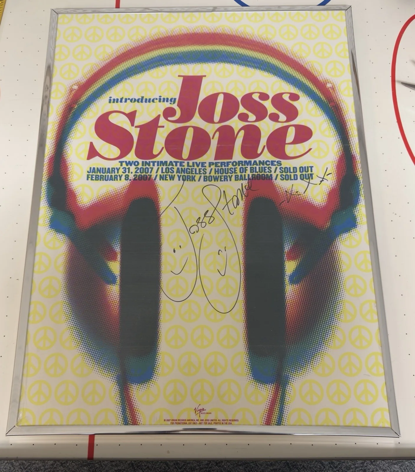 SIGNED "Introducing Joss Stone" Poster RARE 2007 Sold Out Concerts, image 2