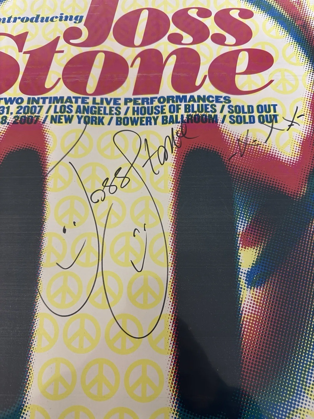 SIGNED "Introducing Joss Stone" Poster RARE 2007 Sold Out Concerts, image 3