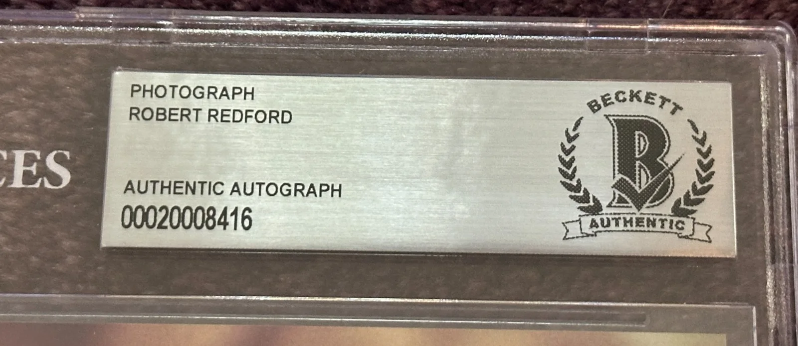 ROBERT REDFORD — ROBERT REDFORD Signed 8 X 10 PHOTO Beckett Encapsulated (BAS), изображение 3