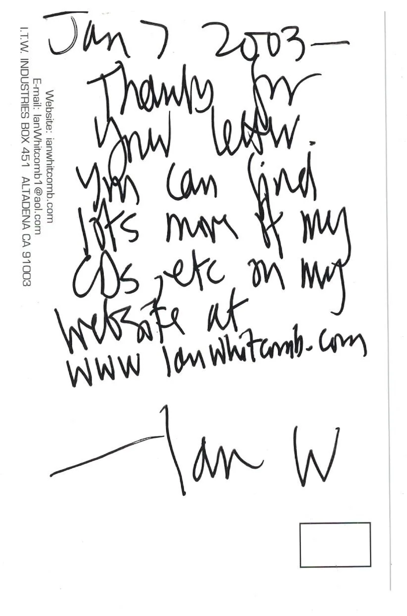 IAN WHITCOMB Autographed 8X10 and Postcard You Turn Me On FREE SHIPPING! Ukelele, image 3