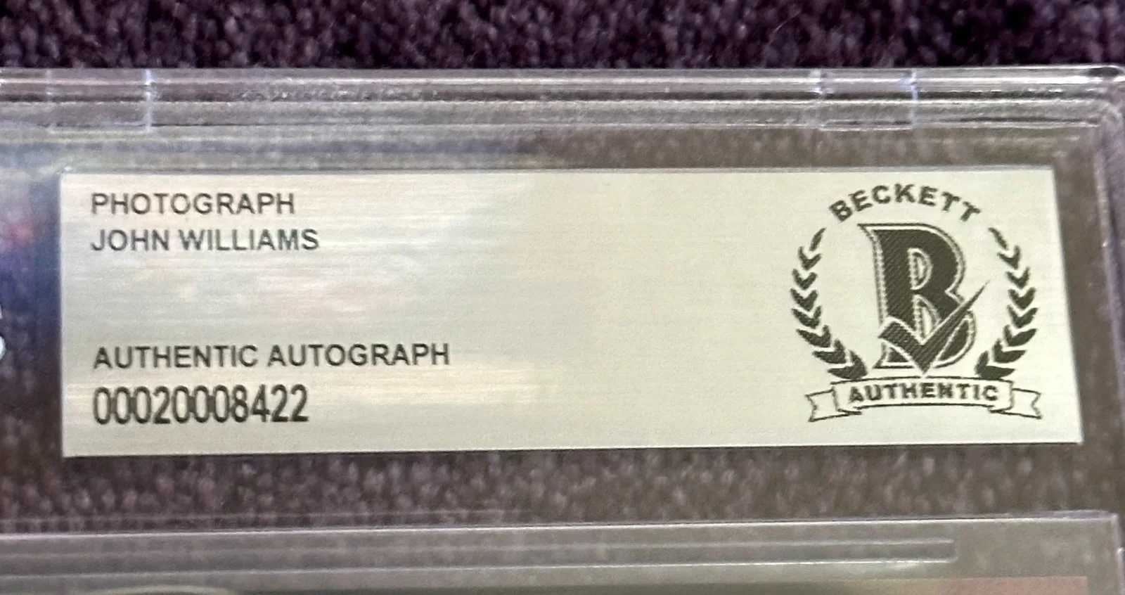 JOHN WILLIAMS — JOHN WILLIAMS Signed STAR WARS 8 X 10 PHOTO Beckett Encapsulated (BAS), изображение 3