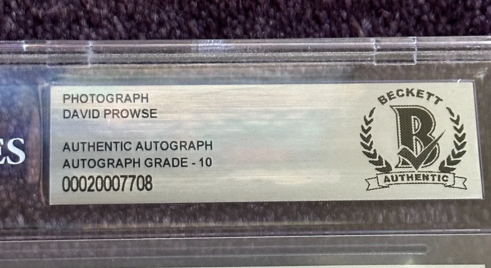 DAVID PROWSE — DAVID PROWSE Signed DARTH VADER 8 X 10 PHOTO Beckett Encapsulated AUTO 10 w/ Ins, image 3