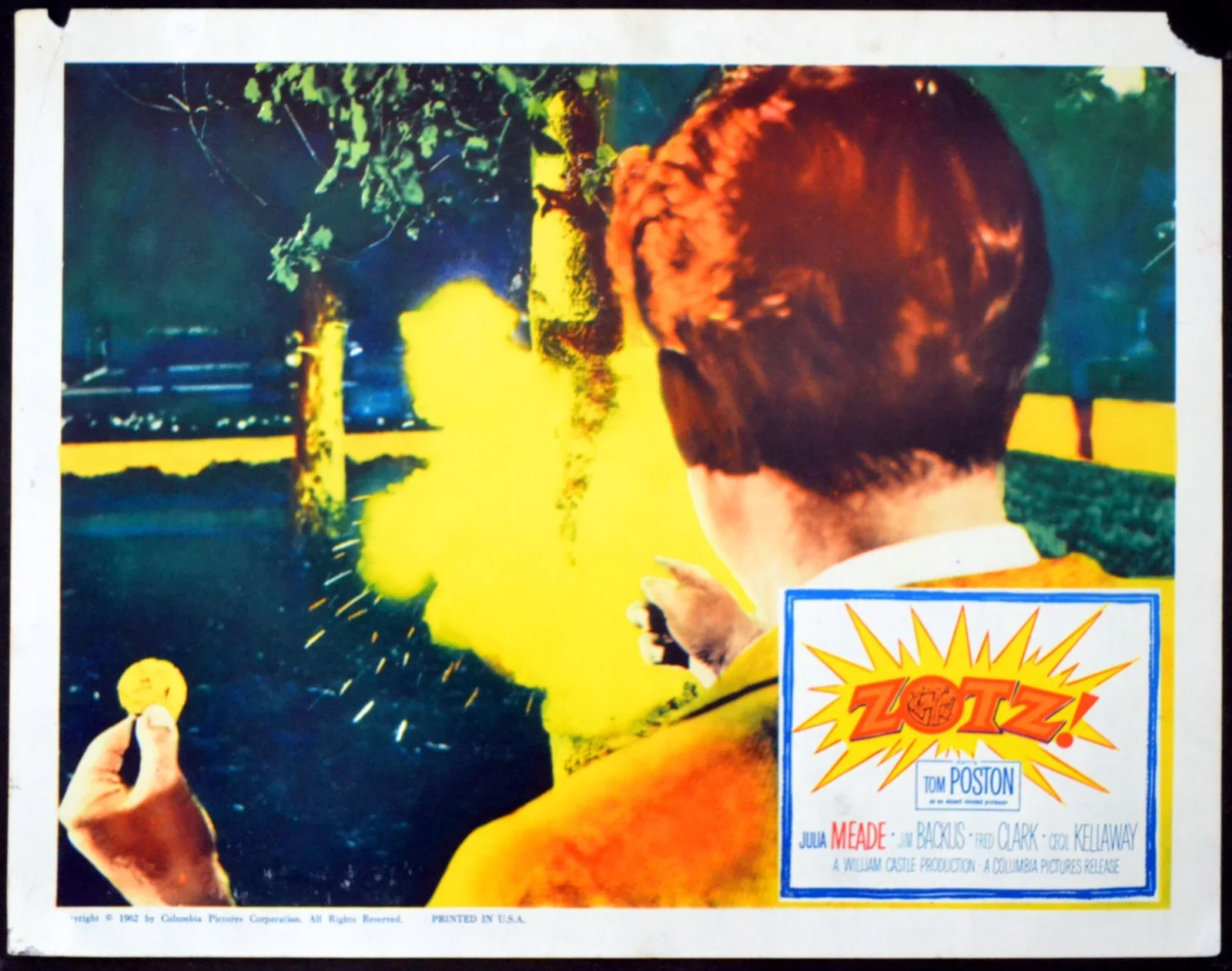 ZOTZ! 1962 Tom Poston, Julia Meade, William Castle 7 LOBBY CARDS, image 4
