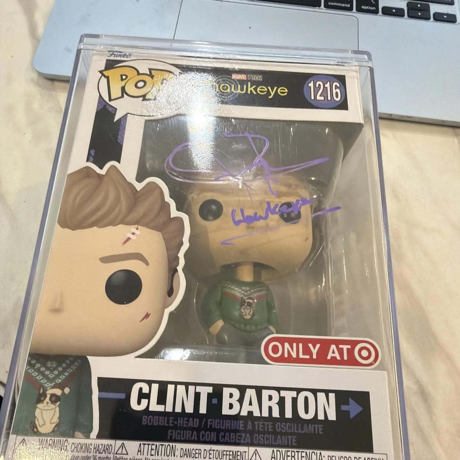 Jeremy Renner — Jeremy Renner signed Clint Barton/ Hawkeye funko pop #1216 with JSA COA, image 3