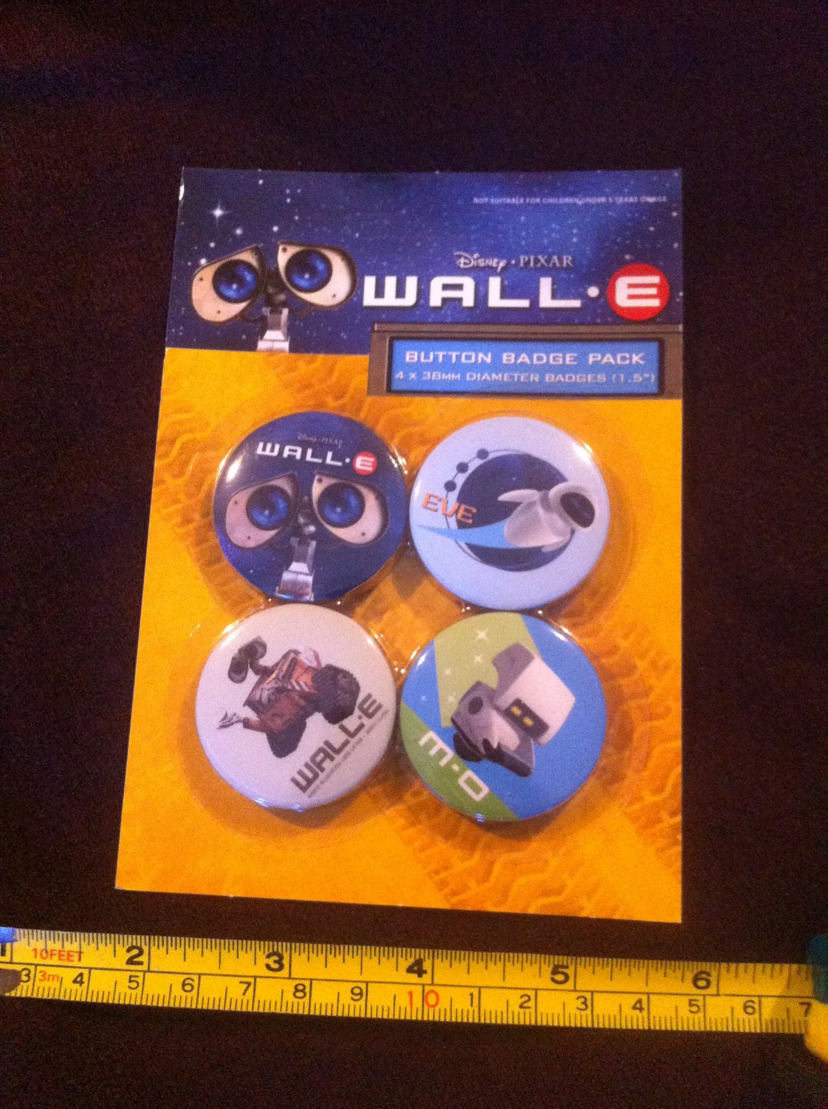 Badge Wall-e Wall-E Wall E Walle Disney Pixar Official Button BadgeS Pack x4, image 2