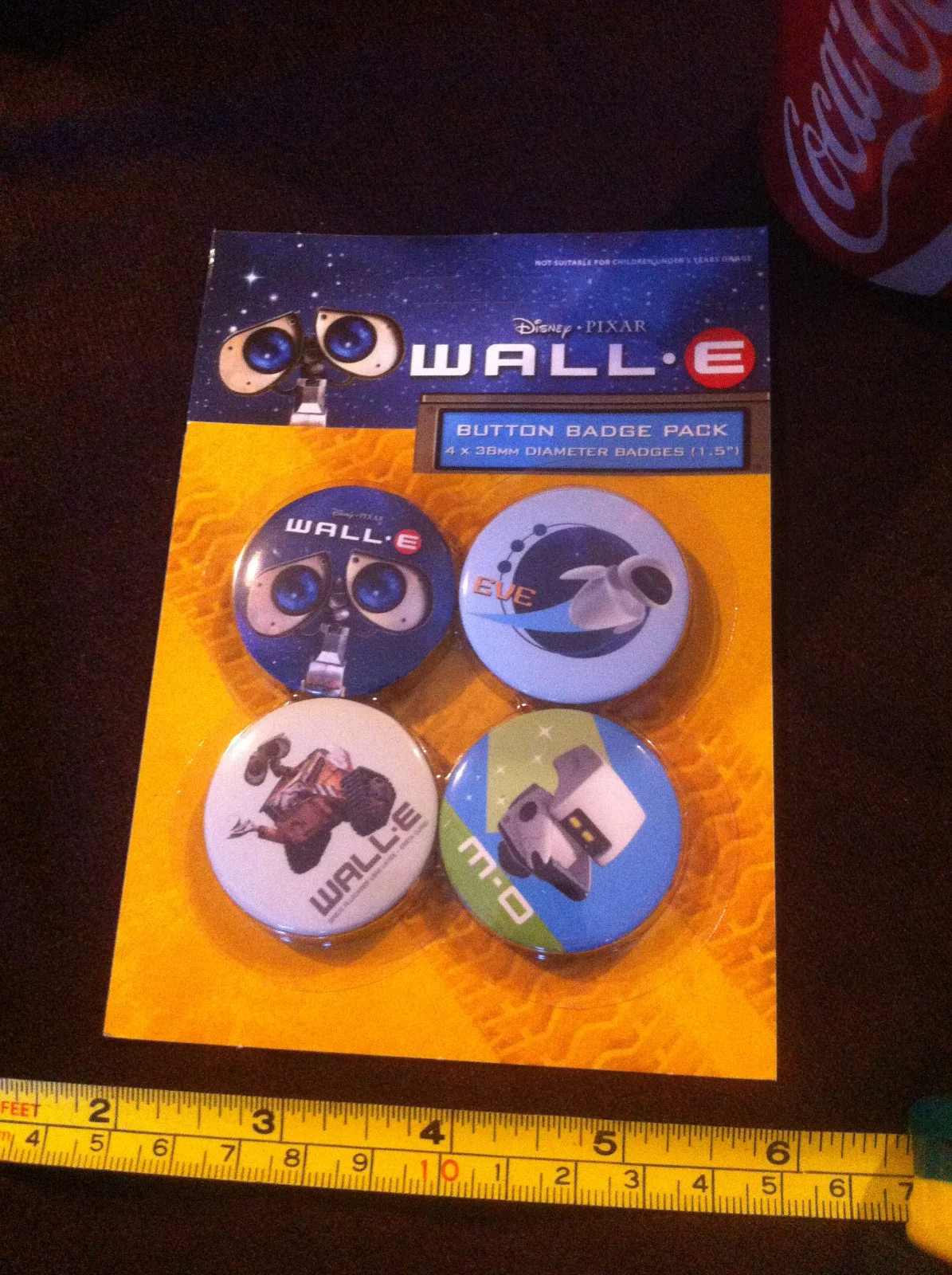 Badge Wall-e Wall-E Wall E Walle Disney Pixar Official Button BadgeS Pack x4, image 4