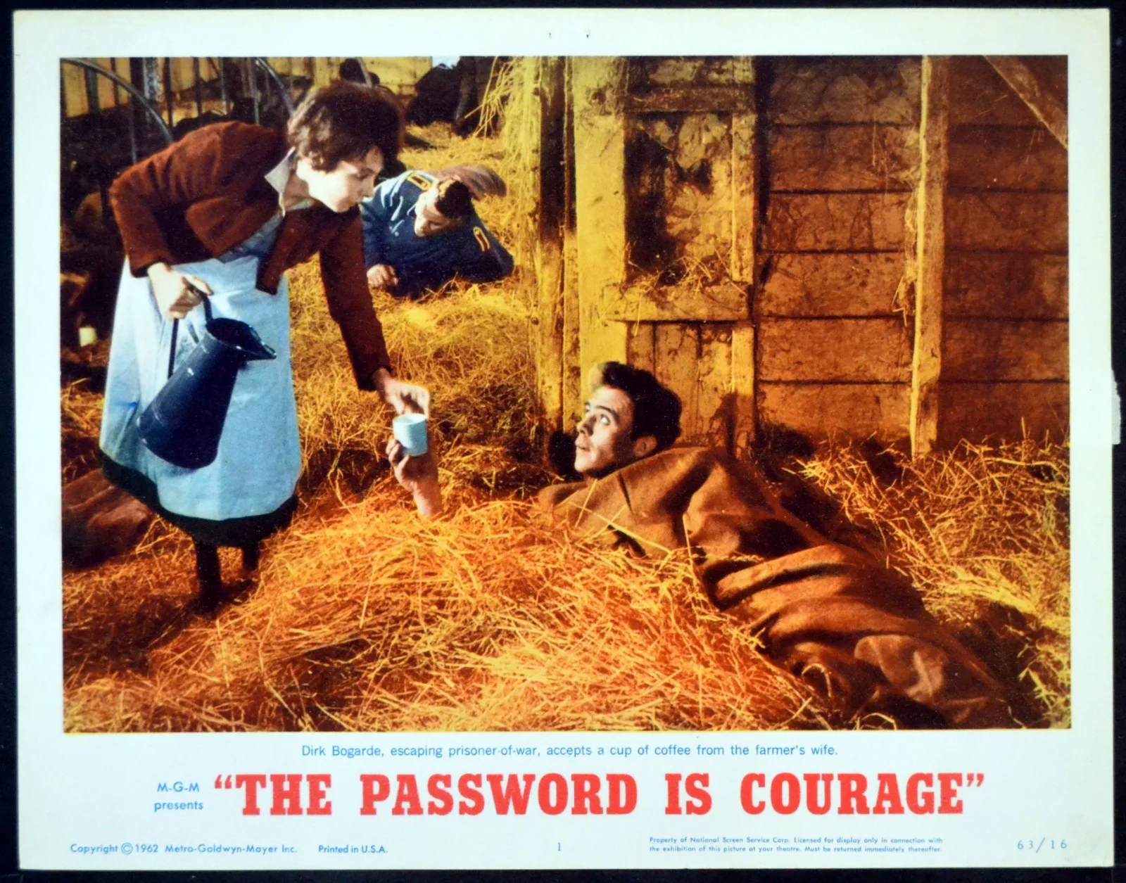 PASSWORD IS COURAGE 1963 Dirk Bogarde, Maria Perschy, Alfred Lynch 4 LOBBY CARDS, image 2
