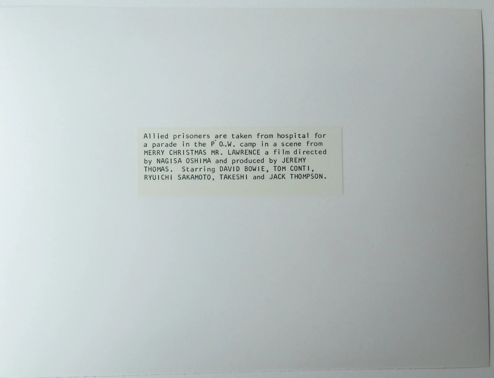MERRY CHRISTMAS MR LAWRENCE - Press Photo/Still - POW Allied Prisoners Parade, изображение 2