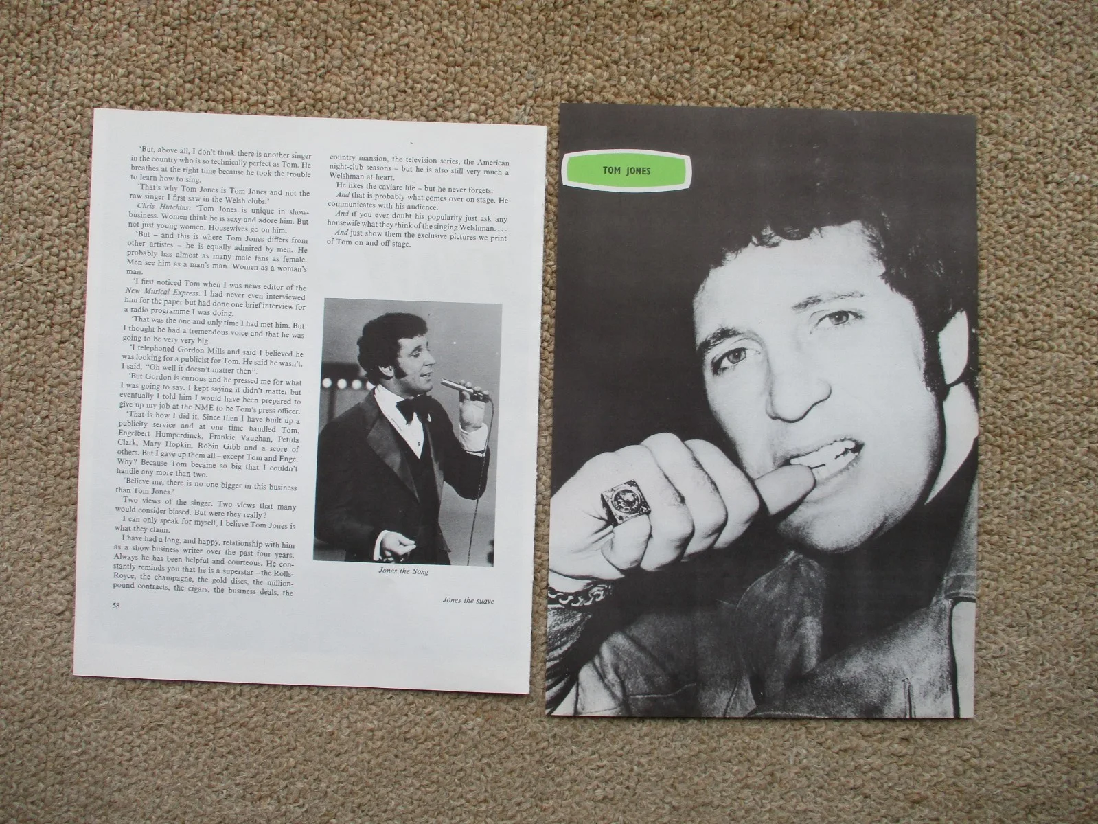 Tom Jones. Article and pictures from a book - 1969., image 2
