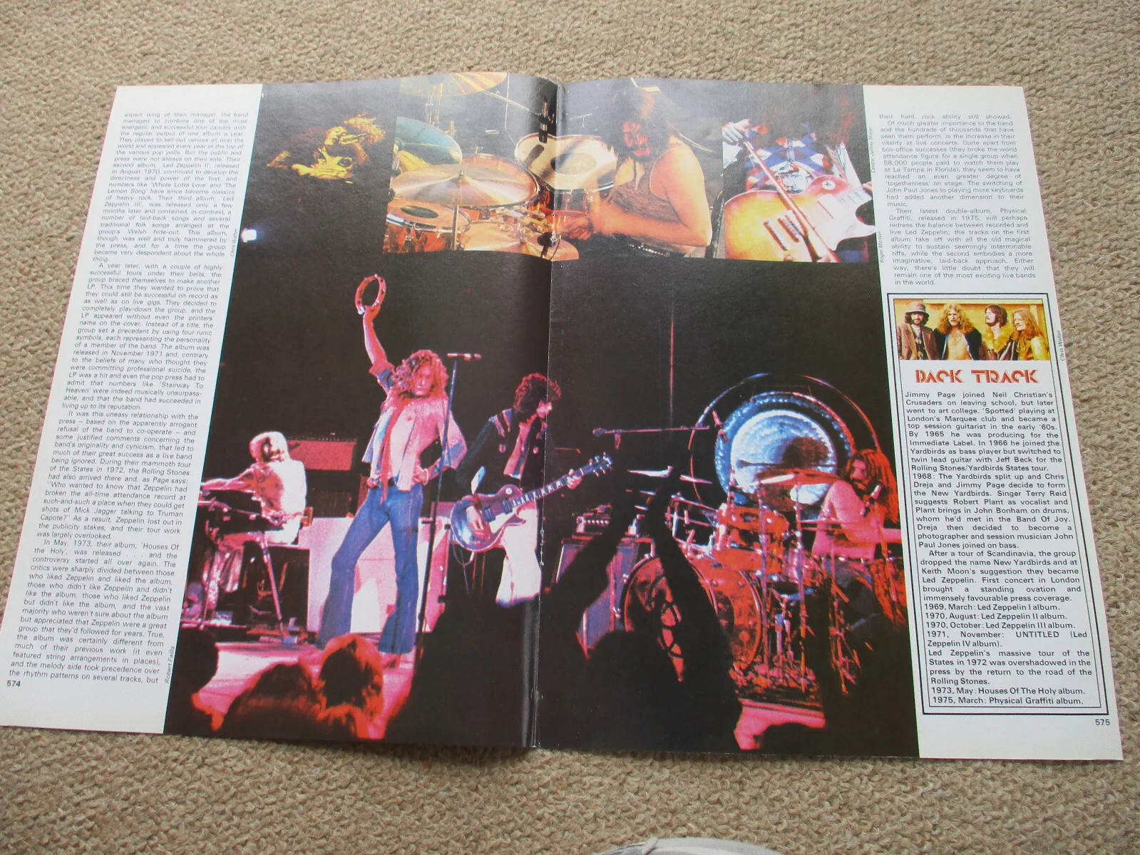 Led Zeppelin - 3 page magazine article with colour and B/W pics, image 2