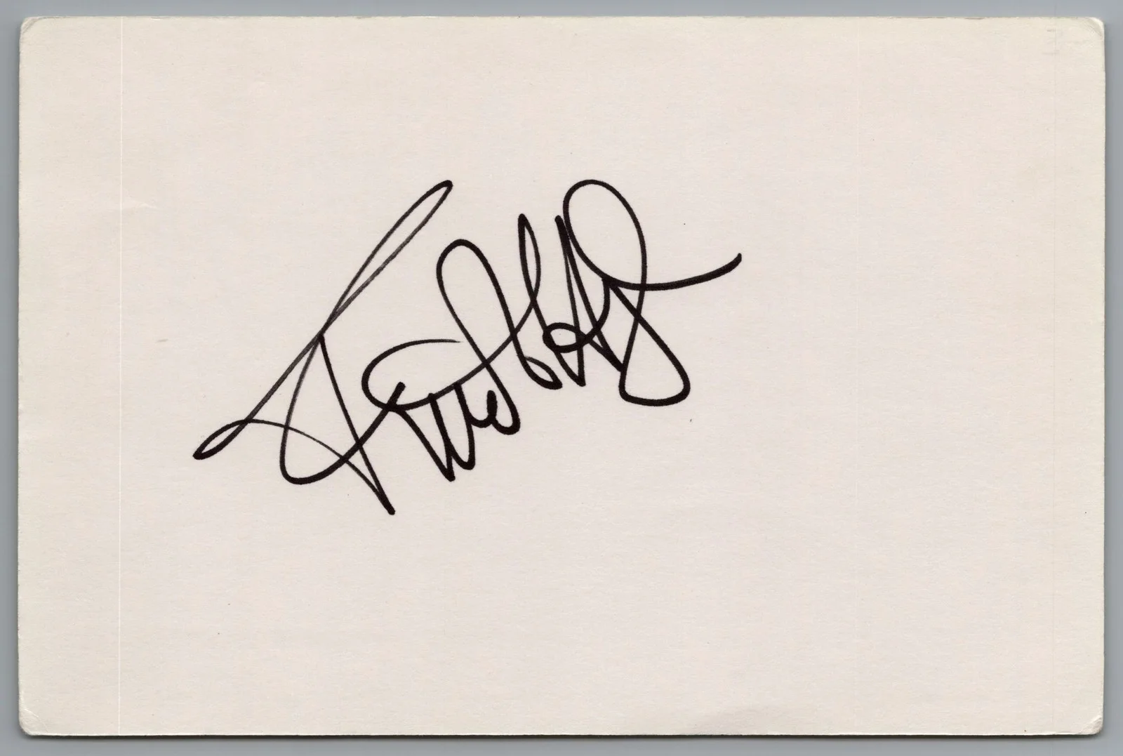 Finola Hughes — Finola Hughes Signed 4x6 Index Card General Hospital Autographed