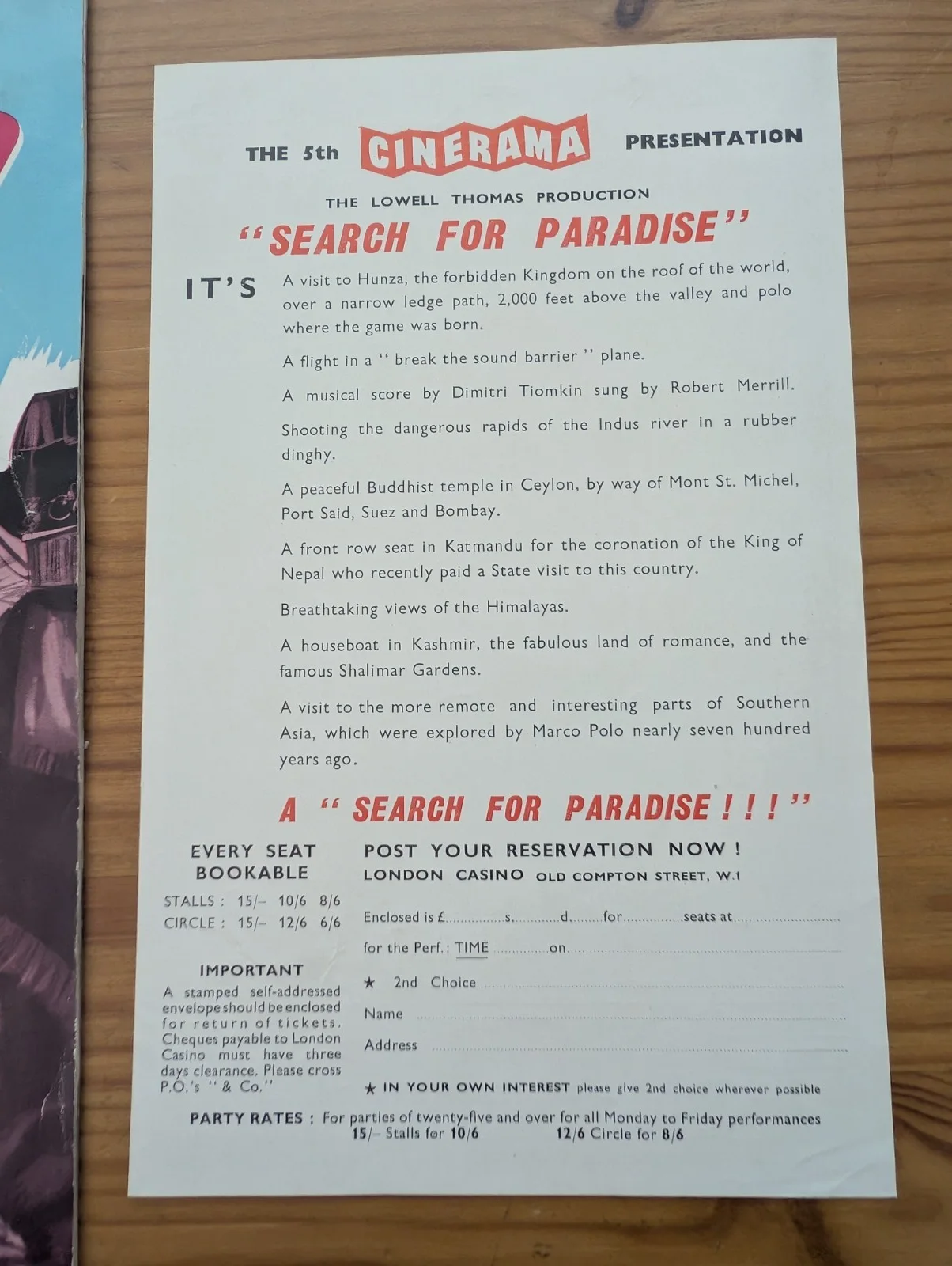 Search for Paradise through the magic of Cinerama / London Casino / 1961, изображение 3