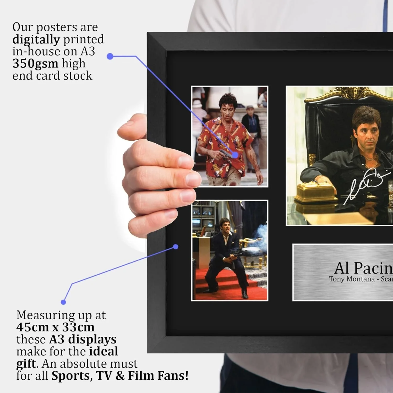 Al Pacino — Al Pacino Scarface Signed Autograph 16x12 Framed Picture - Perfect Gift, изображение 5