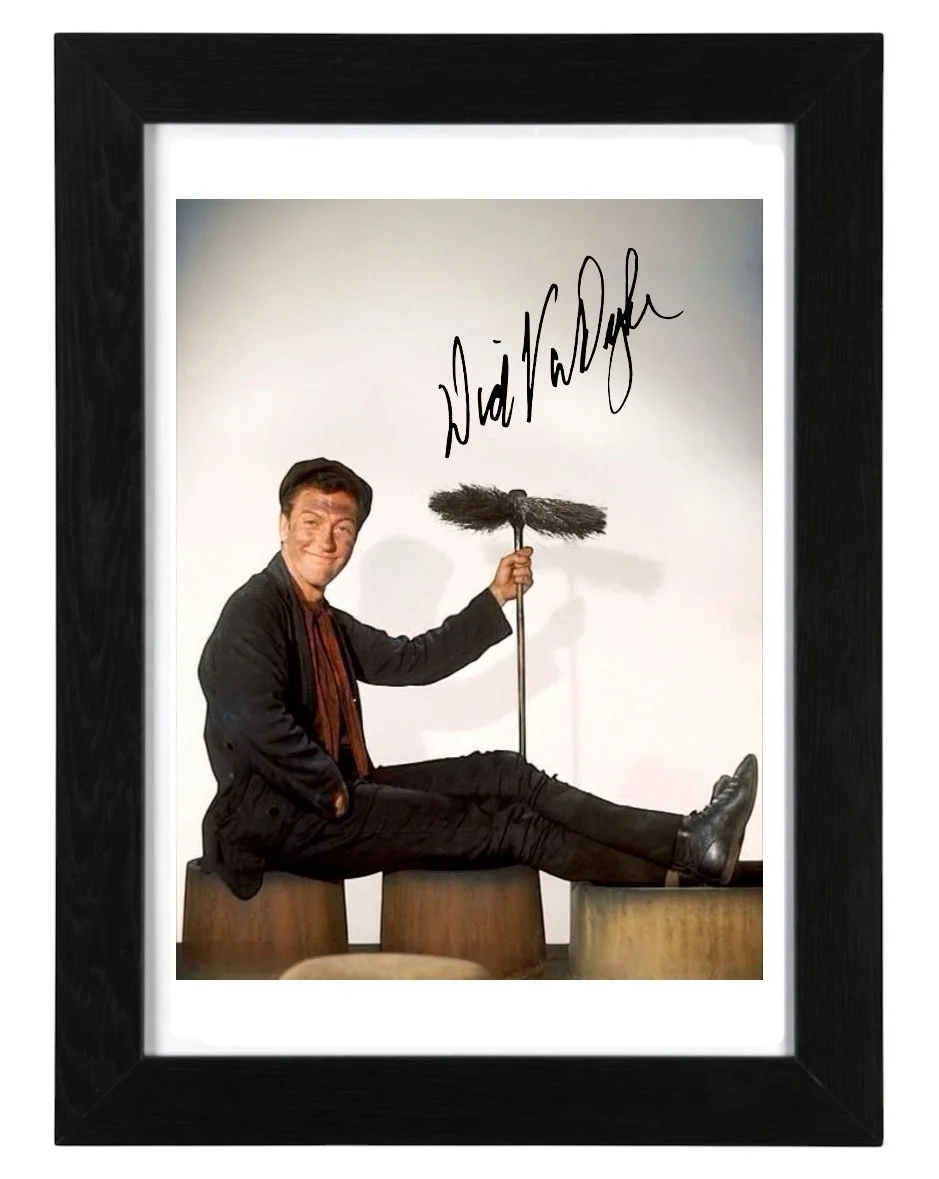 Dick Van Dyke Signed Autograph PHOTO Pre Print 6x4/A4/ Framed / Mary Poppins, image 2