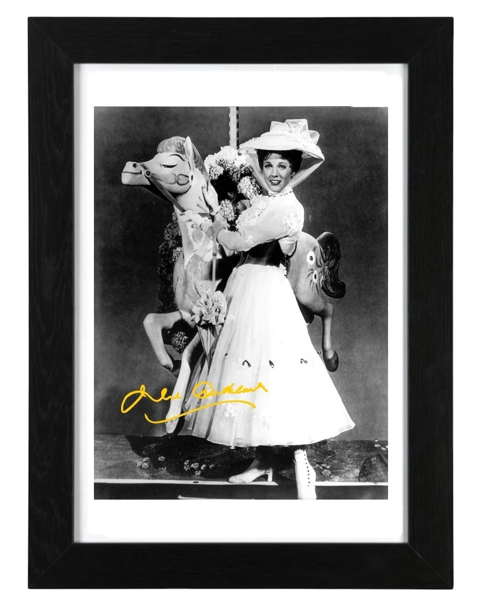 Julie Andrews Signed Autograph PHOTO Pre Print 6x4/A4/ Framed / Mary Poppins, изображение 2