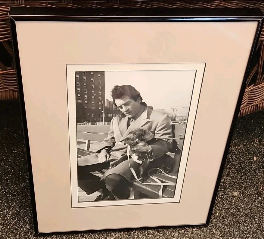 Robert De Niro Vintage Black & White Candid Photograph w/Dog Park Bench 12x15, изображение 2